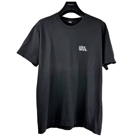 NICE WORK Men's Black Famous NICE WORK Rainbow Logo Crew Neck T-Shirt Size M - Picture 3 of 5